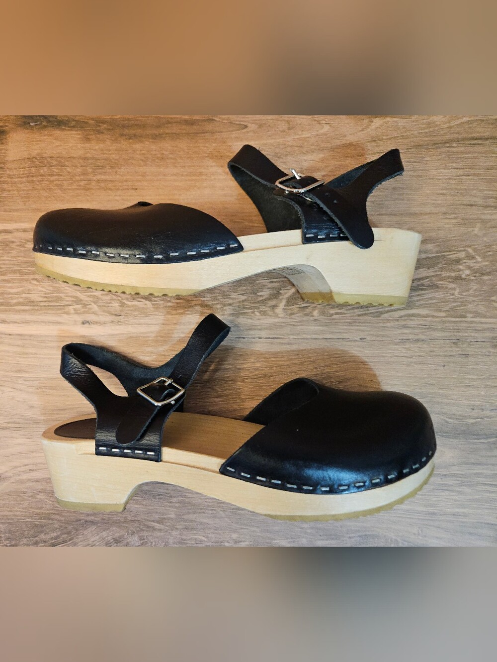 Swedish Clogs Sandals Maguba Monterey Black Size US Womens 8.5 EU 39